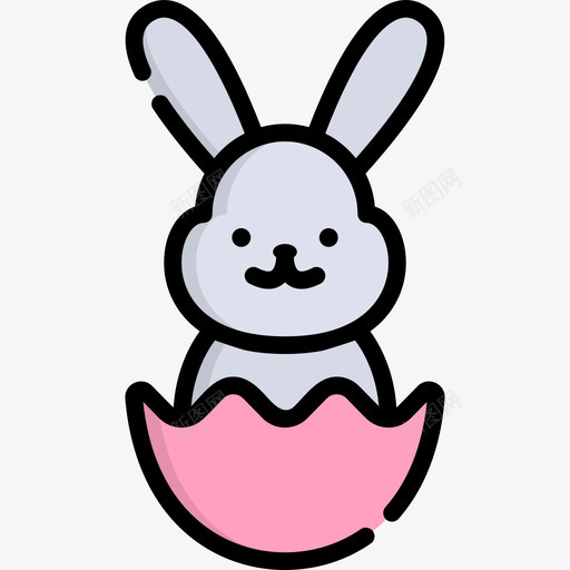 复活节兔子复活节14线性颜色图标svg_新图网 https://ixintu.com 复活节14 复活节兔子 线性颜色