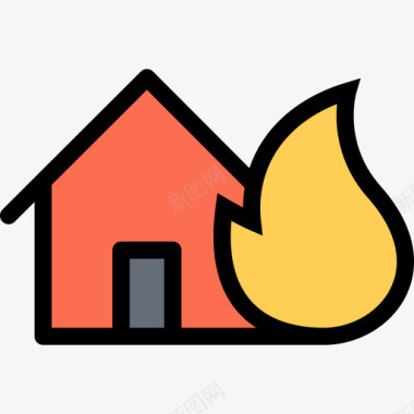 火灾天气和保险颜色图标图标
