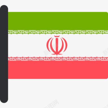 伊朗国际国旗5桅杆图标图标
