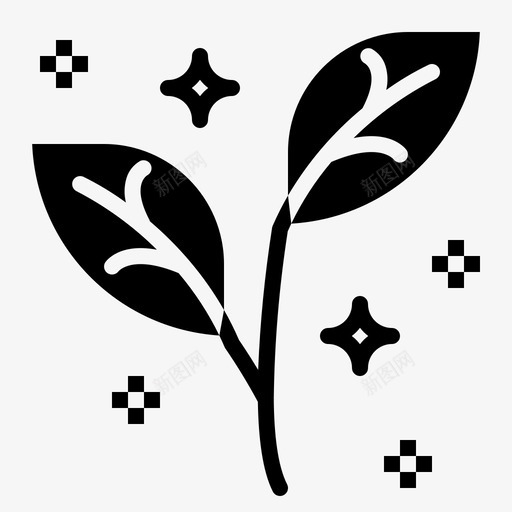 植物树叶天然图标svg_新图网 https://ixintu.com 天然 树叶 植物 水疗实心 象征