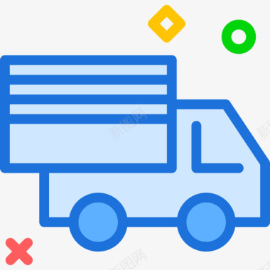 送货车运输20线性颜色图标图标