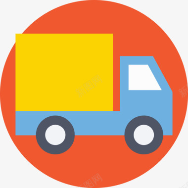 送货卡车数字营销14扁平图标图标