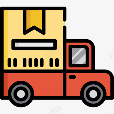 卡车物流配送2线性颜色图标图标