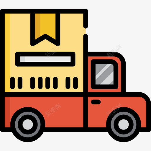 卡车物流配送2线性颜色图标svg_新图网 https://ixintu.com 卡车 物流配送2 线性颜色