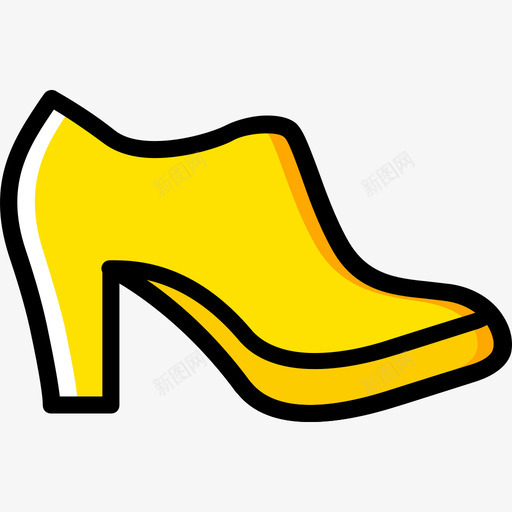 高跟鞋女鞋4黄色图标svg_新图网 https://ixintu.com 女鞋4 高跟鞋 黄色