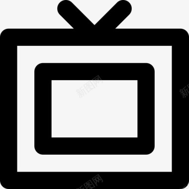 电视休息元素3线性图标图标