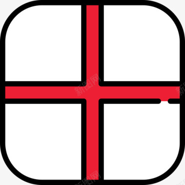 英格兰国旗系列6圆形方形图标图标