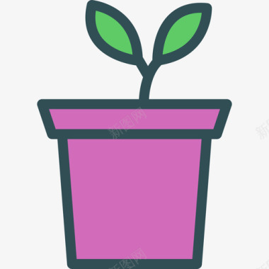 植物活动线性颜色图标图标