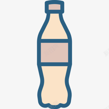 瓶饮料和饮料2线性颜色图标图标