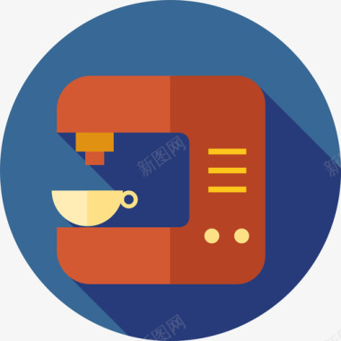 咖啡机厨房用具2扁平图标图标