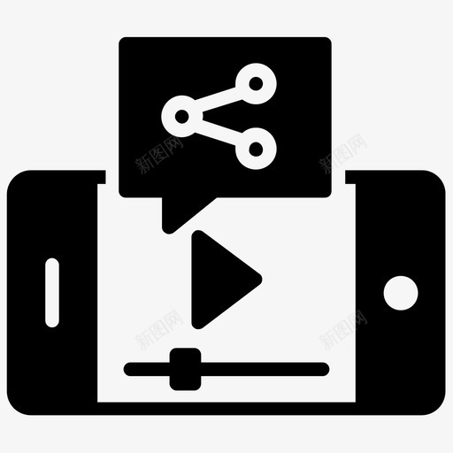 视频共享媒体共享共享视频图标svg_新图网 https://ixintu.com 传播视频 共享视频 媒体共享 社交媒体字形图标 视频共享 视频病毒