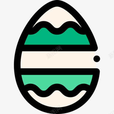 复活节彩蛋复活节19线形颜色图标图标