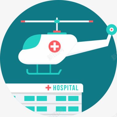 直升机医疗33扁平图标图标