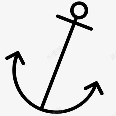锚划船水手图标图标