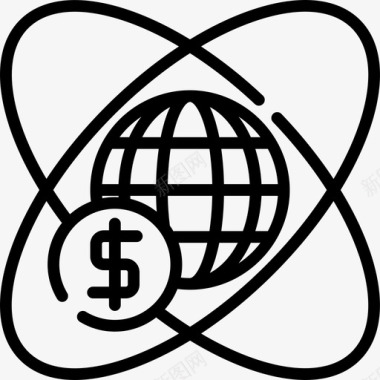 全球电子商务15线性图标图标