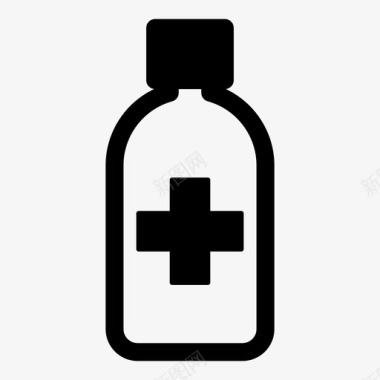 药品瓶子护理图标图标