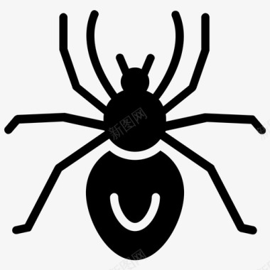 黑蜘蛛动物蜘蛛纲动物图标图标