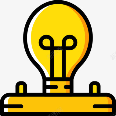 灯泡结构8黄色图标图标