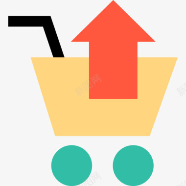 购物车购物电子商务5扁平图标图标