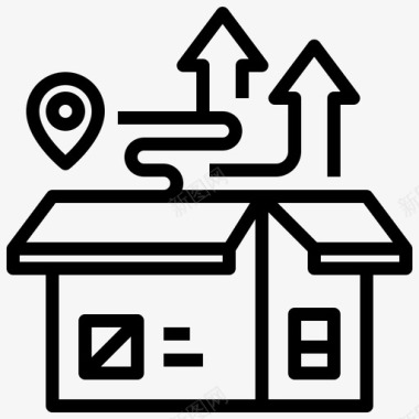 产品交付服务位置运输图标图标