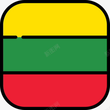 立陶宛国旗系列6圆形方形图标图标