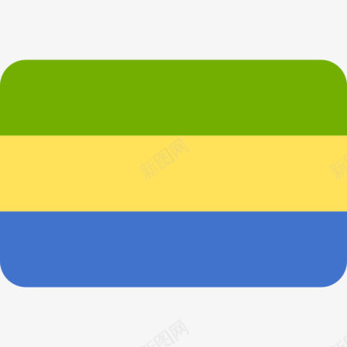 加蓬国际国旗6圆角矩形图标图标