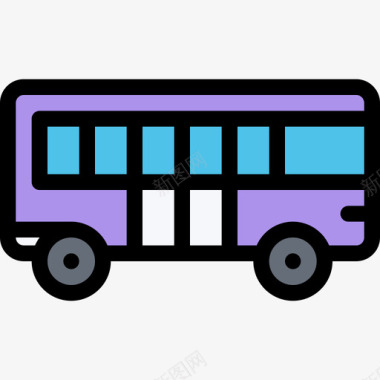 7路彩色巴士图标图标