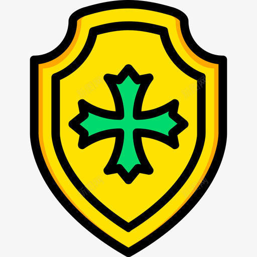 盾牌中世纪4黄色图标svg_新图网 https://ixintu.com 中世纪4 盾牌 黄色
