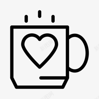 咖啡爱情茶婚礼图标图标