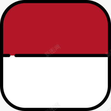 印度尼西亚旗帜收藏6圆形广场图标图标