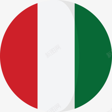 意大利国旗3圆圈平坦图标图标