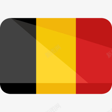 比利时国旗2平坦图标图标