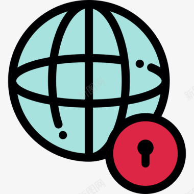 全球安全网络安全2线性颜色图标图标