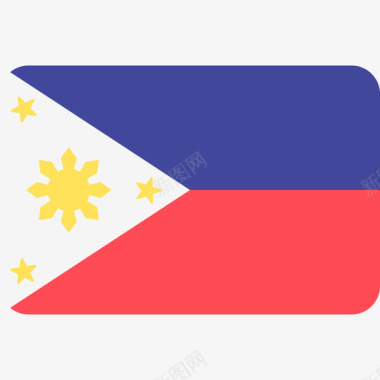 菲律宾国际国旗6圆形矩形图标图标