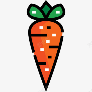 胡萝卜园艺10线性颜色图标图标