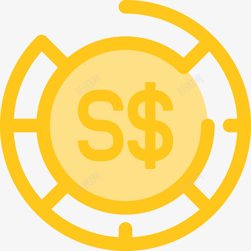 新加坡元货币元素5黄色图标svg_新图网 https://ixintu.com 新加坡元 货币元素5 黄色