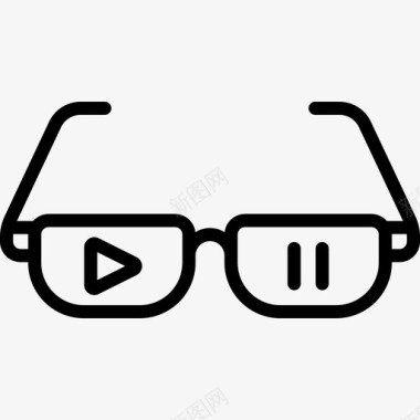 谷歌眼镜在线学习线性图标图标