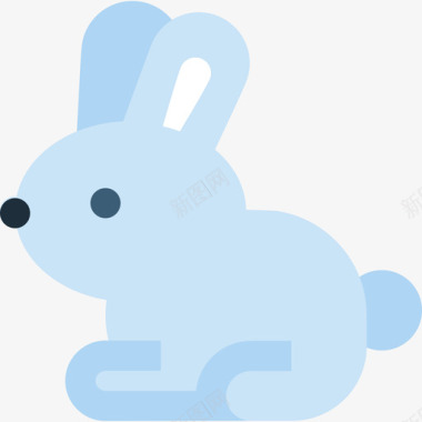 复活节兔子复活节21平铺图标图标
