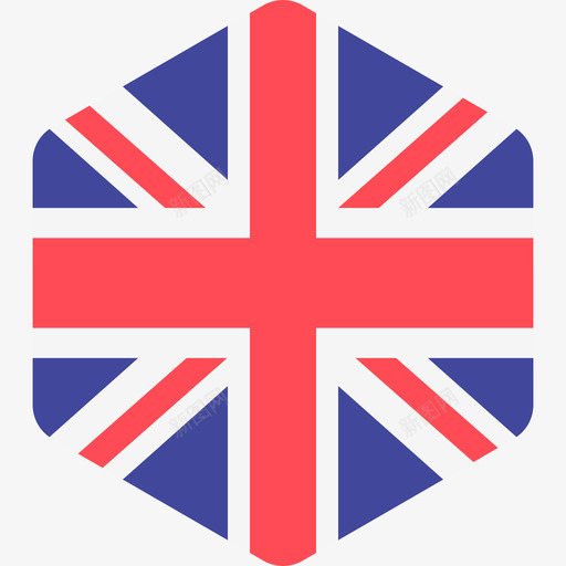 英国国际旗帜2六边形图标svg_新图网 https://ixintu.com 六边形 国际旗帜2 英国