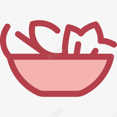 沙拉食品和餐厅6红色图标图标