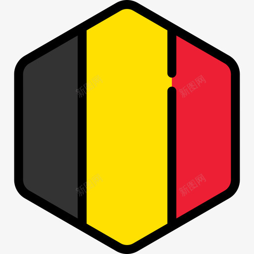 比利时旗帜系列5六边形图标svg_新图网 https://ixintu.com 六边形 旗帜系列5 比利时
