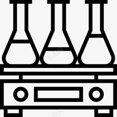 烧瓶生物化学线性图标图标