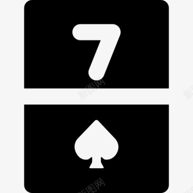 黑桃七把赌场赌博3实心图标图标