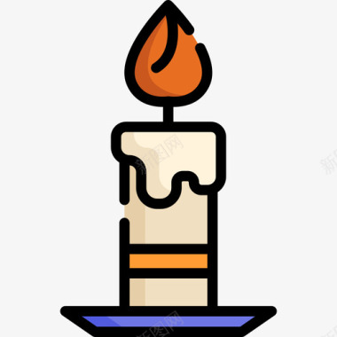 蜡烛复活节10线型颜色图标图标