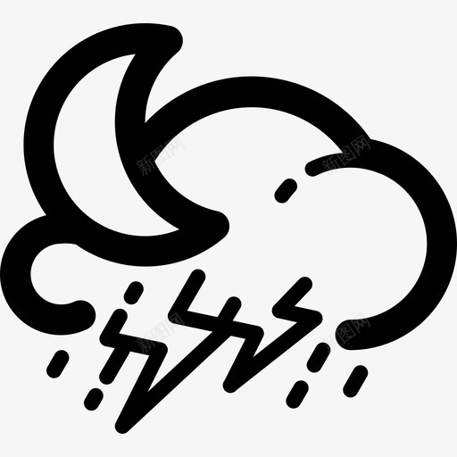 风暴17号天气线性图标svg_新图网 https://ixintu.com 17号天气 线性 风暴