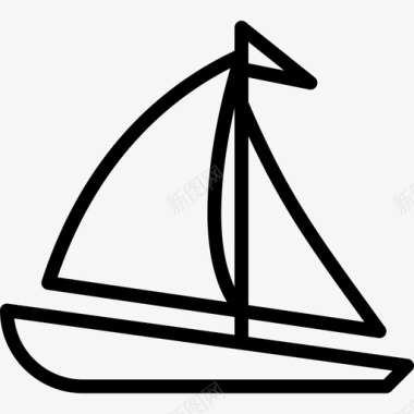 帆船运输17直线图标图标