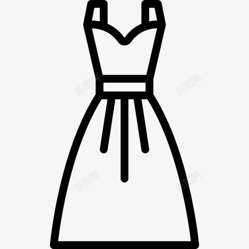 连衣裙衣服22直线型图标svg_新图网 https://ixintu.com 直线型 衣服22 连衣裙