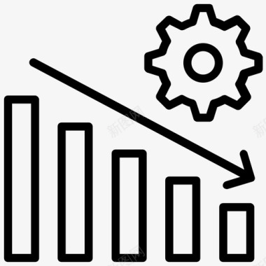降低生产率业务损失数据分析图标图标