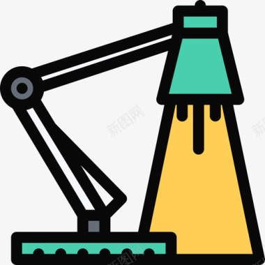台灯学校和童年2彩色图标图标