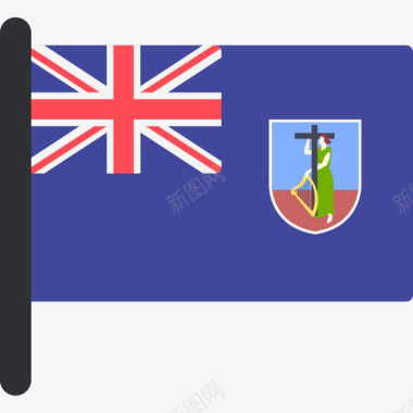 蒙特塞拉特5号国际国旗桅杆图标图标
